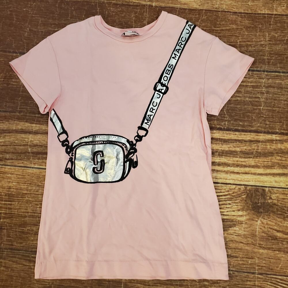 Marc Jacobs Girls Pink Snapshot Bag Print Graphic Dress Size 6 or 3